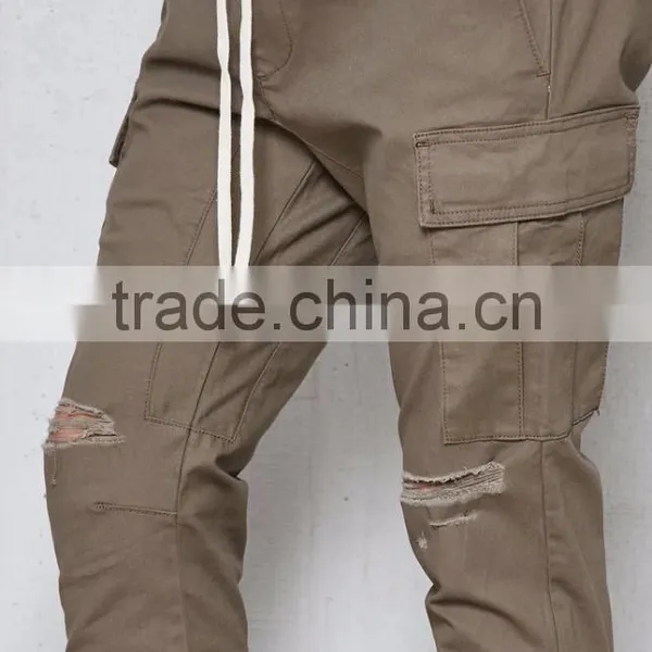 Drop Skinny Destroyed Athletic Cargo Joggers photo-2