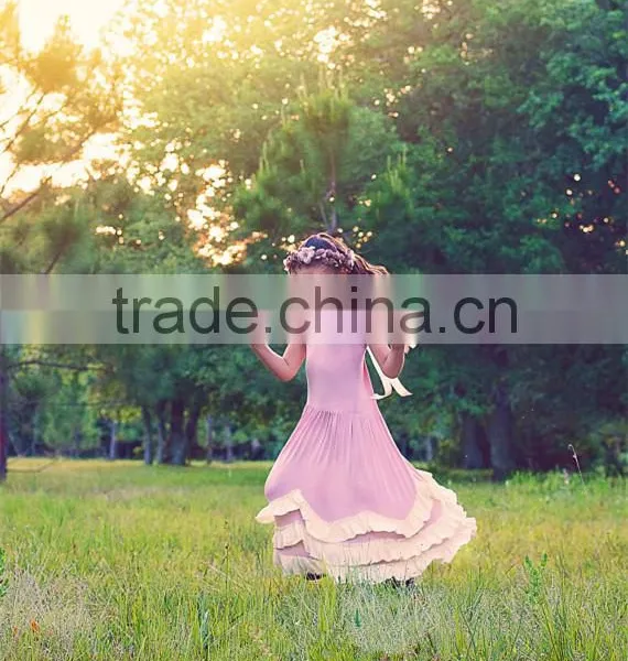 Flower Girl Dress Vintage Boho Dress Junior Twirling Bridesmaid Dress photo-5
