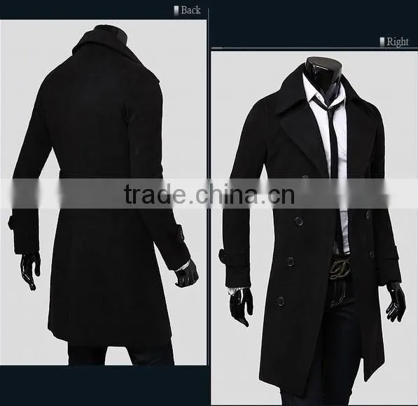 2016 Factory of Men's Long Style Woolen Coat Man Wool Blend Coat Men Wool Overcoat photo-4