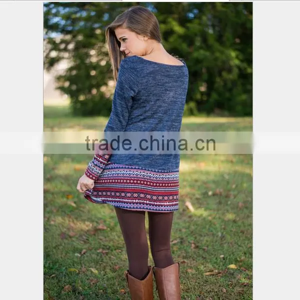 Walson Hot New European and American Ladies Stitching Long-sleeved T-shirt Dress Autumn photo-4