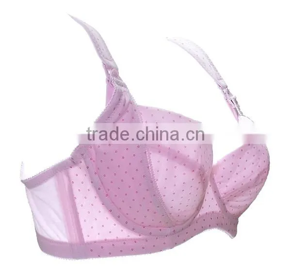 High Quality Breathable Dot 3/4 Cup Ladies Cotton Nursing Bar photo-6