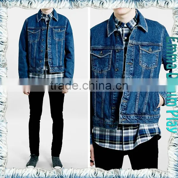 Hot Mens Slim Fit Classic Retro Thicken Denim Jackets Coat photo-3