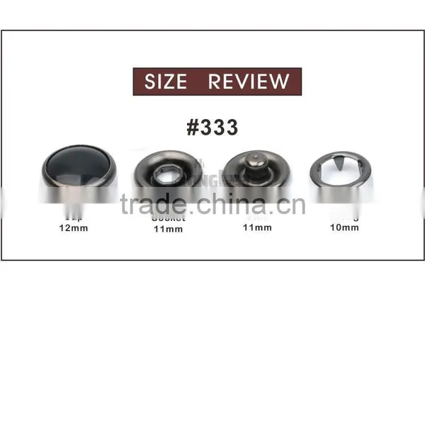 Metal Brass 12mm 4 Part Buttons Black Pearl Prong Snap Button Fastener Black Nickle / Gun Metal Color #333 photo-3