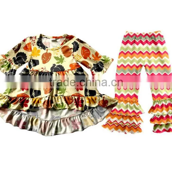 2017 New Style Halloween Holiday Clothes Sets Pumpkin Remake Frock Designs Baby Girl Boutique Clothing Sets photo-4