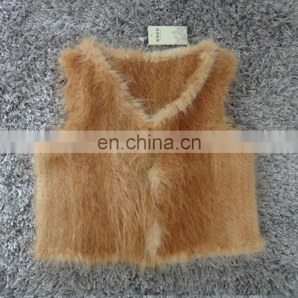 Knitted Fur Vest Waistcoat Women Nutria Fur Mini Vest