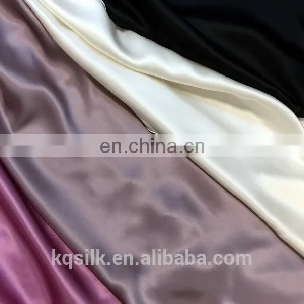 Plain Dyed Solid Color 12mm/14mm/16mm Silk Satin Fabric photo-2