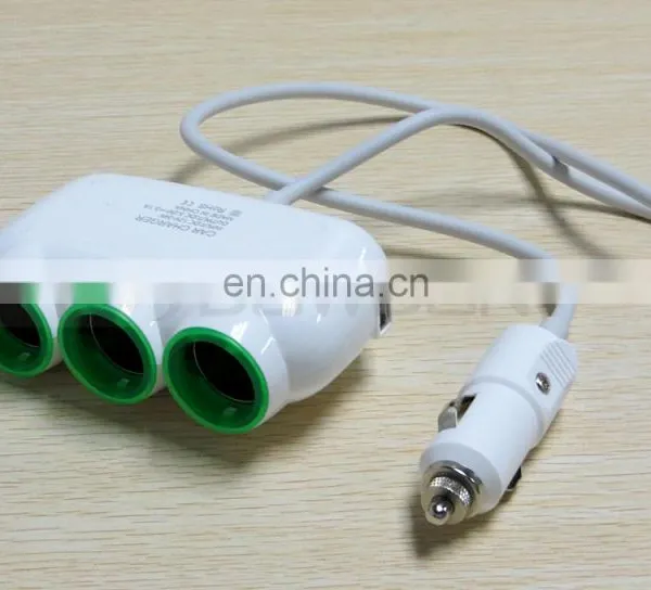 3 Way Auto Dual USB Port Car Cigarette Lighter Socket Adapter Charger for IPhone Samsung Phone photo-6