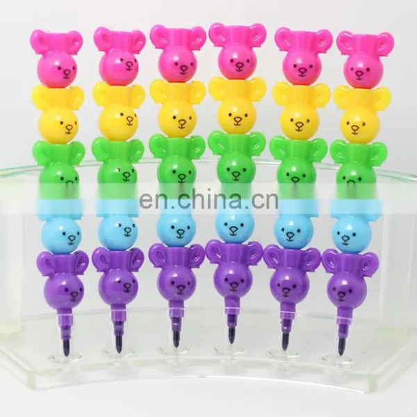 Stacking Crayon Mult-color Non-sharpen Crayon Koala Shaped