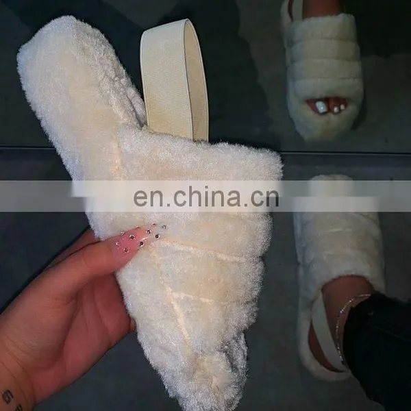 Amazon Hot Sale Factory Price Fashion Women Indoor Soft With the Faux Fur Furry Slipper for Ladies photo-3
