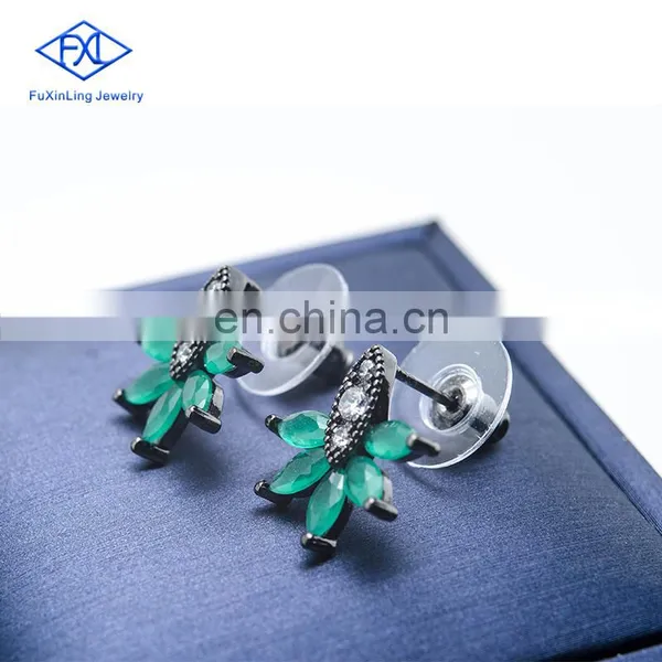 Luxury Female Zircon Green Fashion Women Earing Zircon Jewelry Sublimation Jewelry Diamond Earrings Stud photo-4