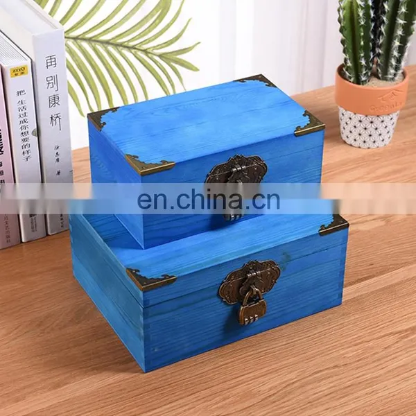 Hot Sale Vintage Style Customized Small Wooden Wedding Photo Box With Lock photo-4