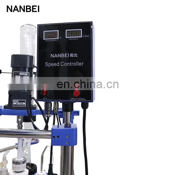 Chemical Mixing Pharmaceutical Double Layer Jacketed Automatic Stirring Glass Reactor photo-5