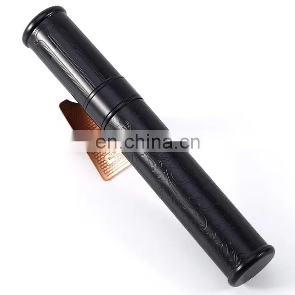 80g Antique Silver Brass Metal Embossed Flower Pattern Customized Logo Travel Cigar Tube photo-3