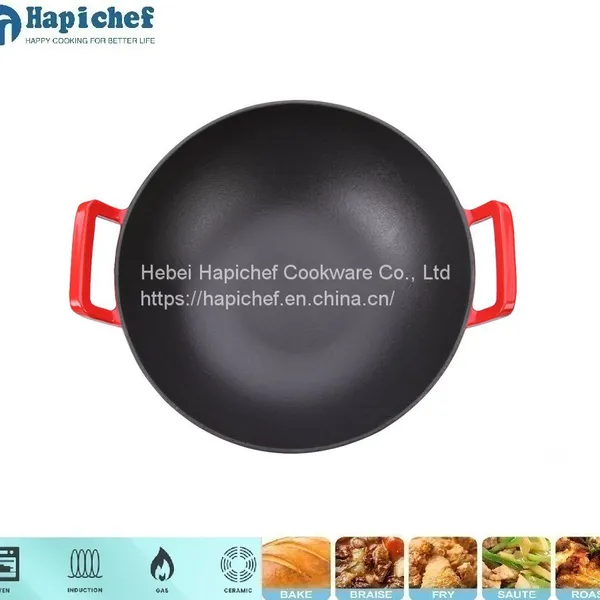 Amazon Hot Selling Kitchenware Cast Iron Wok photo-4