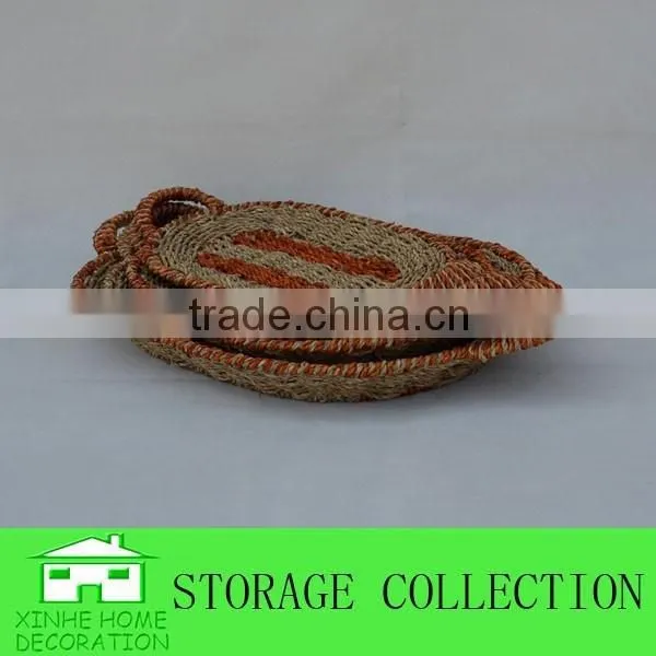 Set of 4 Wholesale Seagrass Woven Tray Food Serving Tray photo-2