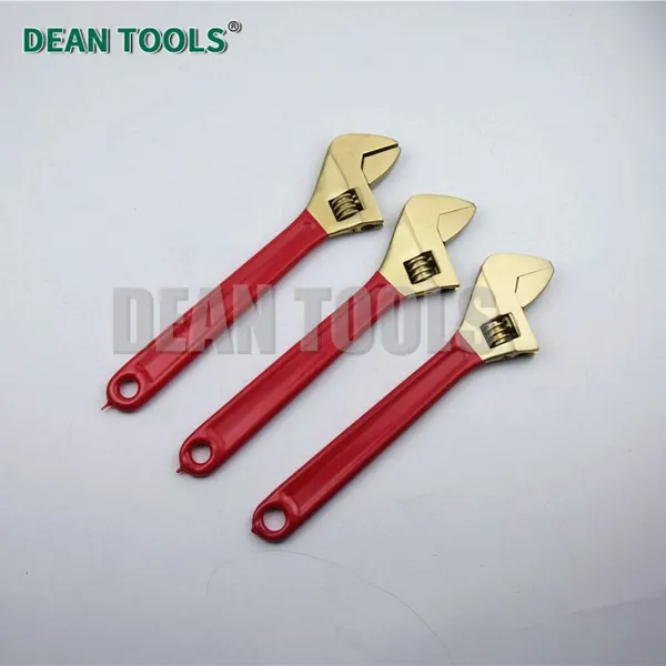 Non-sparking Adjustable Wrench With PVC Handle, Copper Beryllium, 10-Inch (250 Mm), Drop Forged, Precision Machined photo-2