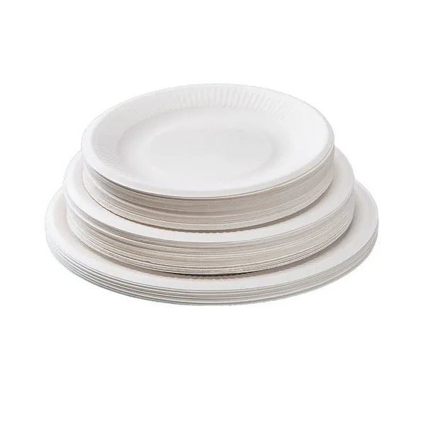 6-12 Inch Bagasse Pulp Molded Round Plate, Disposable Compostable Tableware, Waterproof, Oil-Proof, Microwave Safe, Freezer Safe photo-5