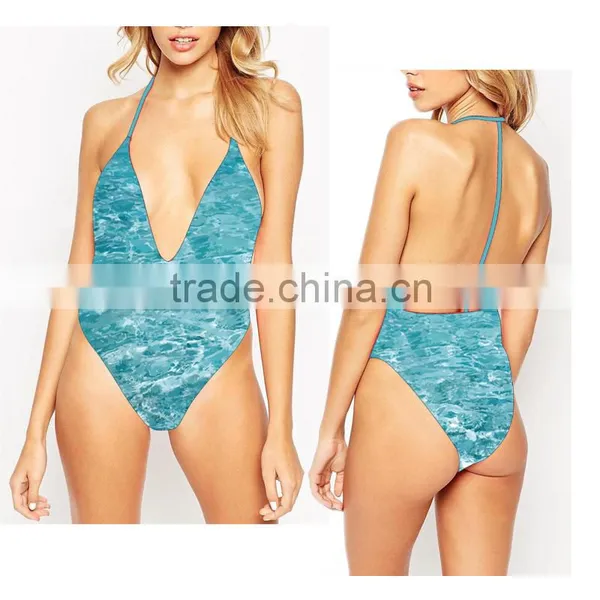 (ODM/OEM Factory)OEM Hot Sexy Girls Custom Print Bikinis, Custom Coast Wrap Bikini Top photo-4