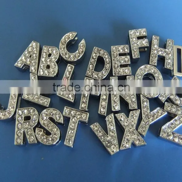 All Sufficient Polished High Quality Personalized Zinc Alloy Metal DIY Plain Slide Alphabet Letters photo-4