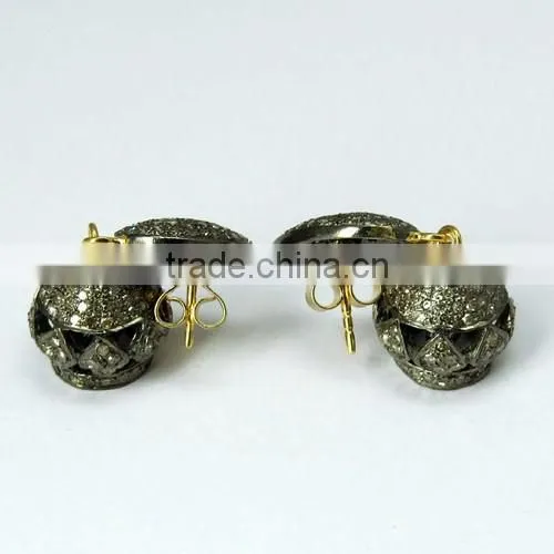 Royal Design !! Jhumki Diamond 925 Sterling Silver Earring, Indian Fashion Jewelry, 925 Silver Jewelry photo-4