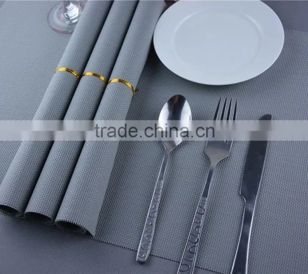 PVC Plastic Table Mat Dinner Placemat Light Grey Placemat Pure Color 45*30cm photo-2