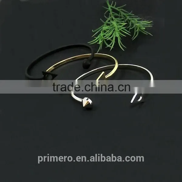Fashion New Copper Alloy Triangle Cuff Expandable Pyramid Bangle Wholesale photo-2