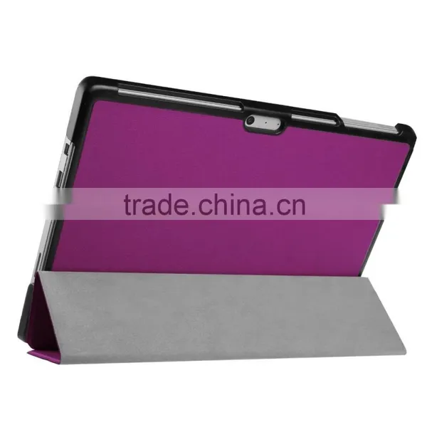Hot Sale Hor Press Ultra Thin Flip Leather Case for Mircosoft Surface Pro 4 Flip Leather Cover Case photo-5