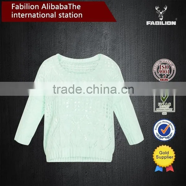 2015 New Spring Fashionable Blouse Fine Pick Hole Hollow Sleeve Head Bottoming Sweaters for Clothes of Fashion