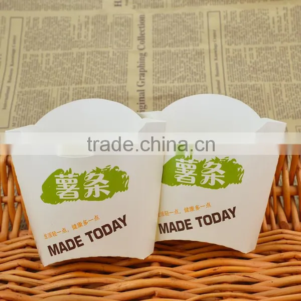 Food Grade White Paper Card French Fries Box,fried Food Packaging Box photo-2