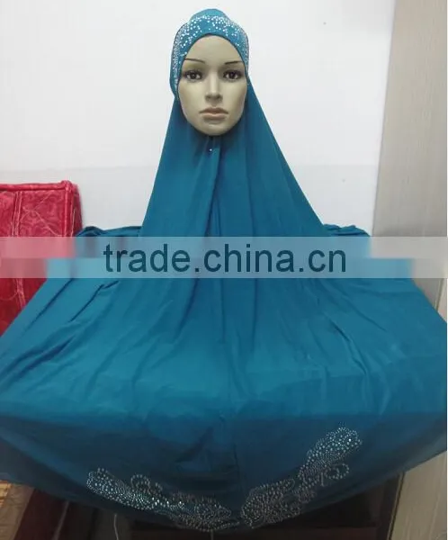 H302 New Style Big Size Hijab With Stones,no Stiff on Front,pray Hijab photo-2
