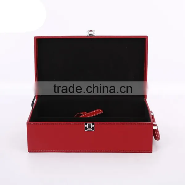 Hot Selling Luxury PU Leather Wine Bottle Shape Box photo-5