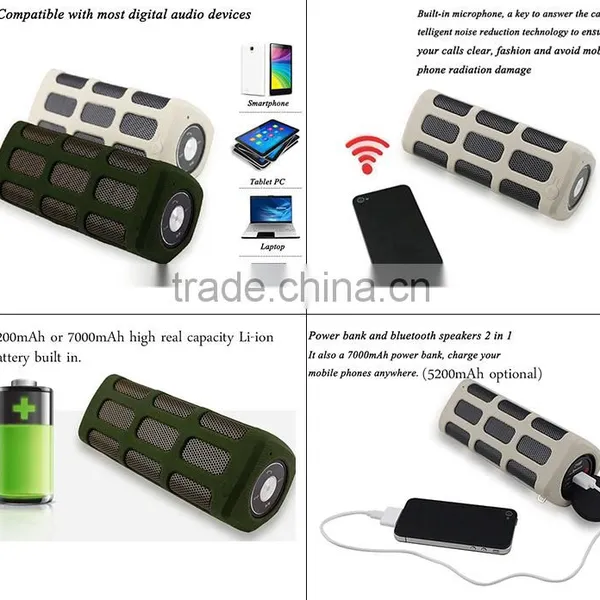2014 New Outdoor Waterproof Bluetooth Speaker Compact Wireless Speaker With Power Bank 7000mAh photo-3