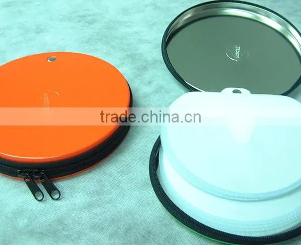 0321-metal Round CD Case/CD Tin Box With Zipper photo-2