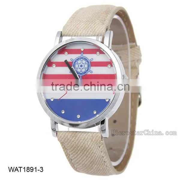 2016 Navy Blue Canvas Strap Wrist Watch photo-3
