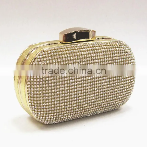 Crystal and Rhinestone Evening Bags for Ladies in Gold