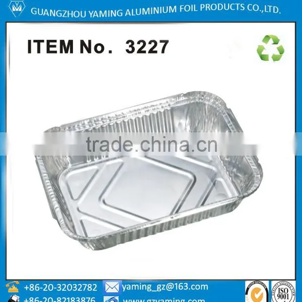 Oven Usable Aluminium Foil Food Packing Container for Restaurant Take Away Lunch Food Container With Lid Item no 3227