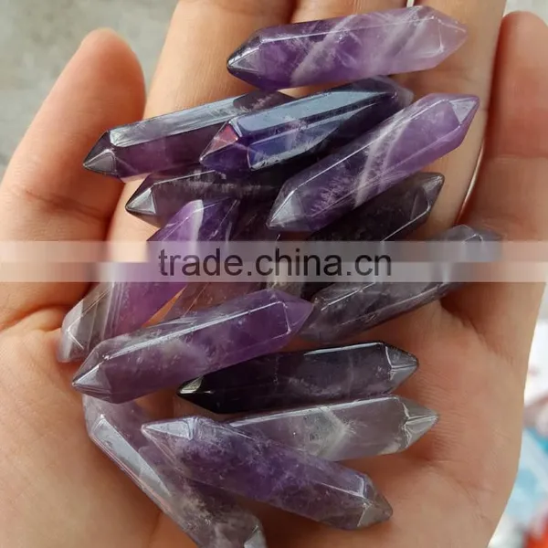 Polished Deep Purple Amethyst Pendulum Chakara Quartz Crystal Pendants photo-2