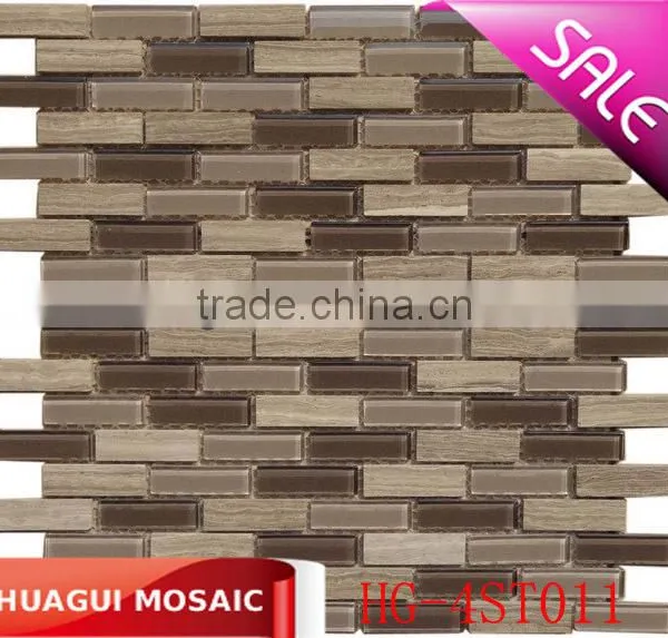4mm Elegant Crystal Glass Mix Stone Mosaic Tile