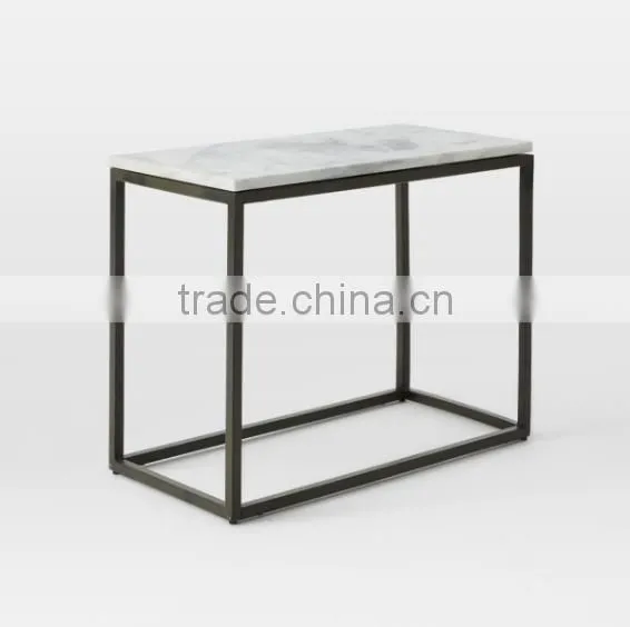 Hot Sale Modern Living Room Gold Wire Side Table With Marble photo-5