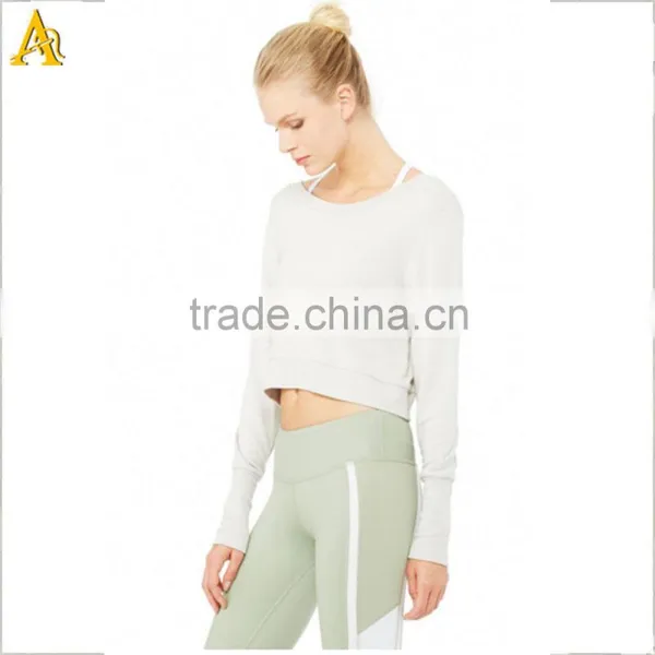 Custom Printing Women Blank Long Sleeve Plain Slim China t Shirt Factory photo-2