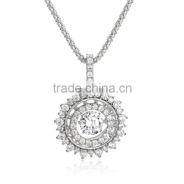 Sterling Silver Fancy Dancing Stone Pendant Necklace Designs For Girls photo-2