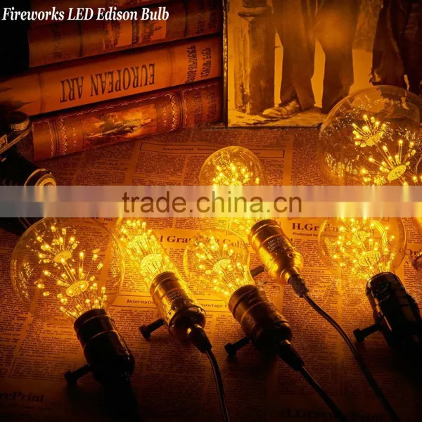 LED Fireworks Filament Light Edison Vintage Light Bulb G80 Decorative Lamp 110V 220V photo-6