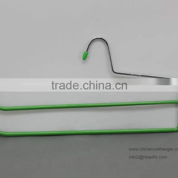 The HEAD 2 Open Tier Non-slip Pant Hanger With Black/green/red Rubber Paint Printed , Trouser Hanger,made in China photo-2
