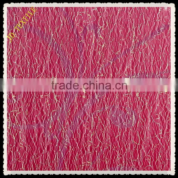 Mesh Fabric With Golden Thread for Garment Scarf