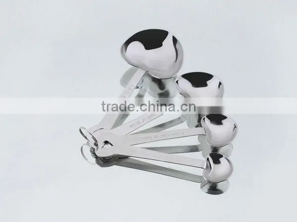 Stainless Steel Heart Shape Measuring Spoon Set photo-2