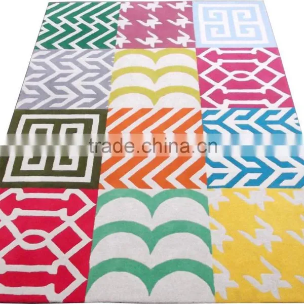 Modern Design Hand Tufted Cut Pile Wool Carpet, Latexed Back