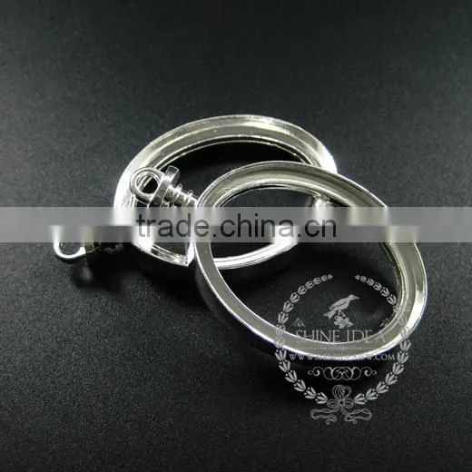 30*40mm Silver Plated Alloy Oval Photo Frame Glass Pendant Charm DIY Bezel Setting With Glass Tray Jewelry Supplies 1820286 photo-2
