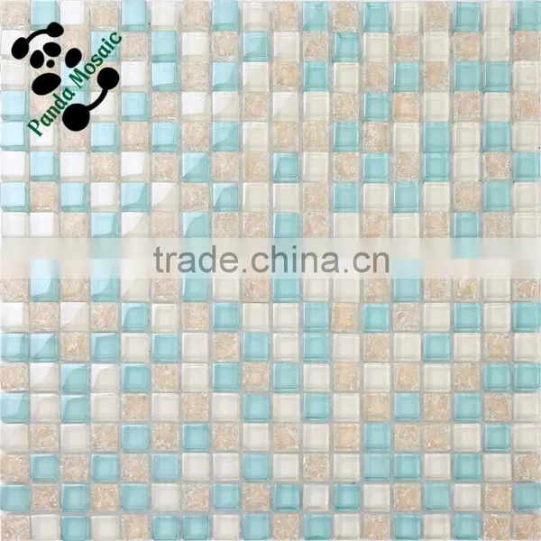 SMS05 300x300mm Mosaic Blue Crystal Glass Mosaic Swimming Pool Tile