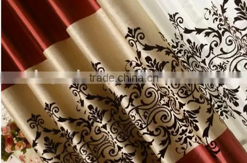 2015 Moden Flocd Blackout Fabric Window Curtain Home Textile Sun Protection Curtain photo-4