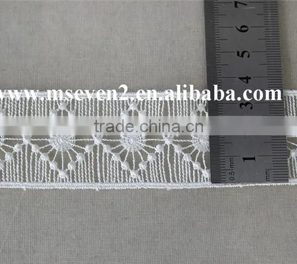 Unexceptionable 3.5cm in White Color Crochet Lace Trim Embroidery Polyester Lace Trim Indian Saree Border Lace Trim photo-5